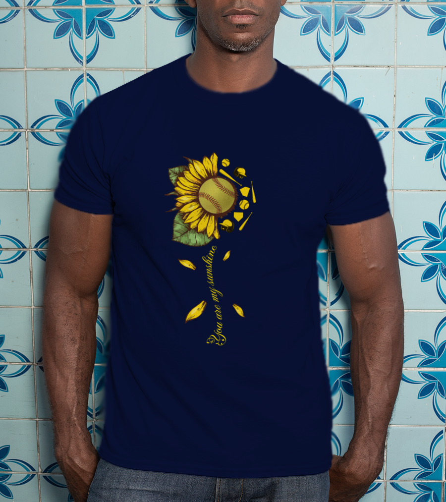 You Are My Sunshine Softball Sunflower T-Shirt