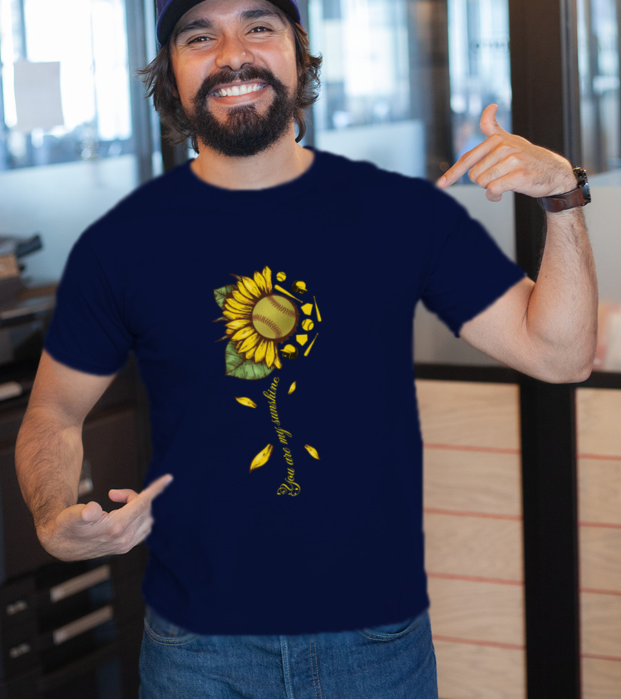 You Are My Sunshine Softball Sunflower T-Shirt