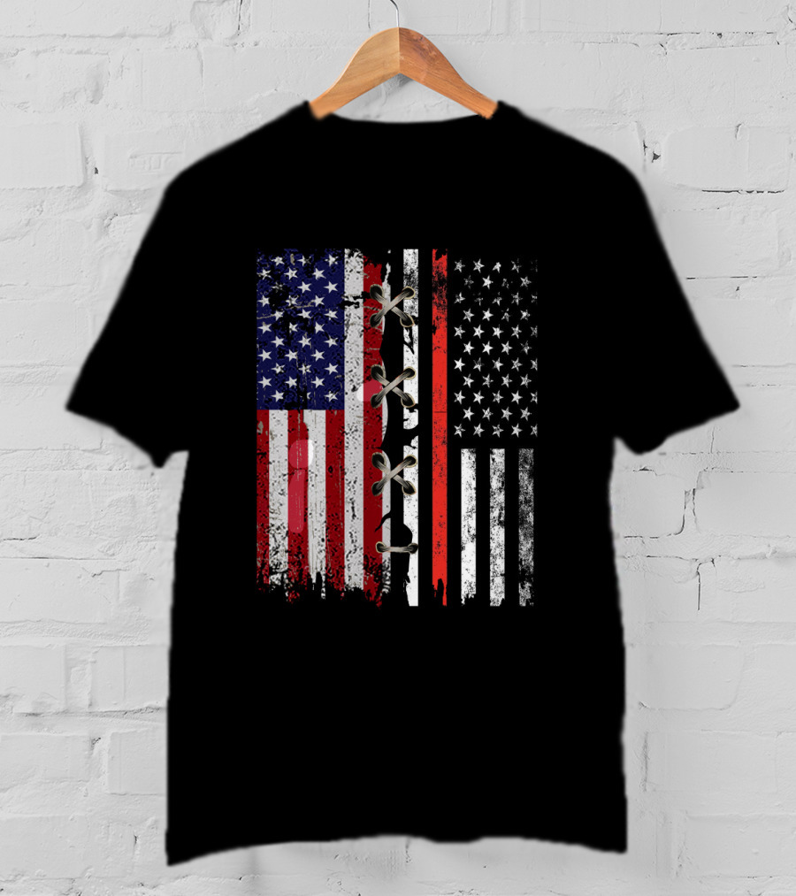 American Flag Thin Red Line Lace T-Shirt