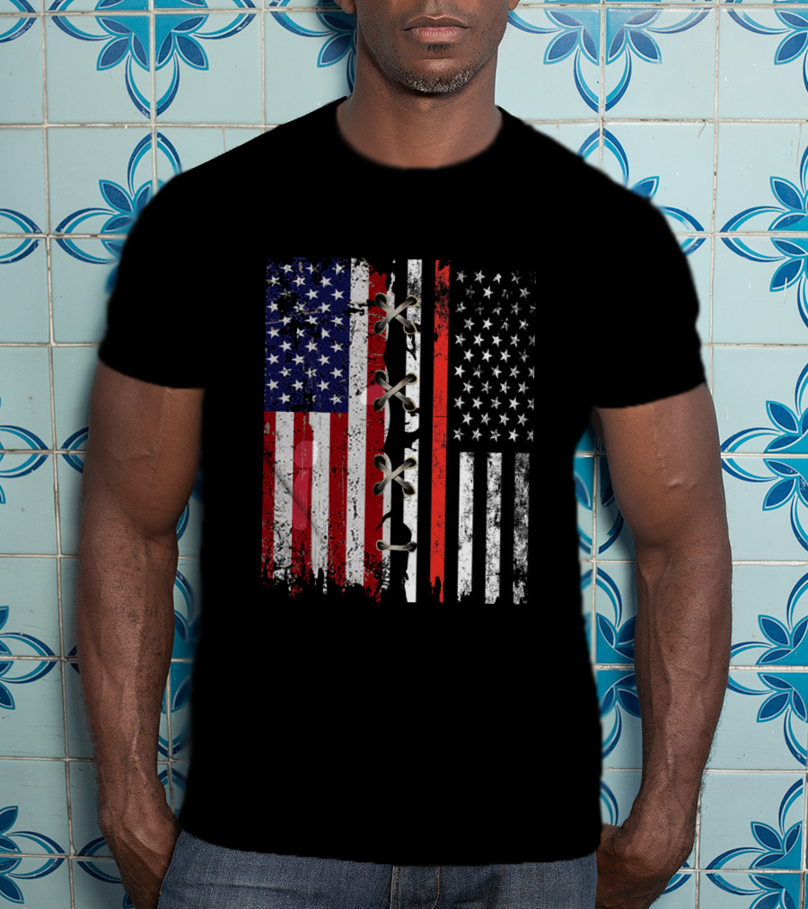 American Flag Thin Red Line Lace T-Shirt