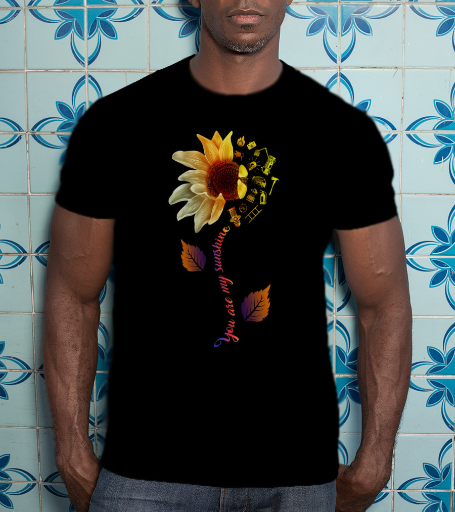 You Are My Sunshine Firefighter Sunflower Icons T-Shirt