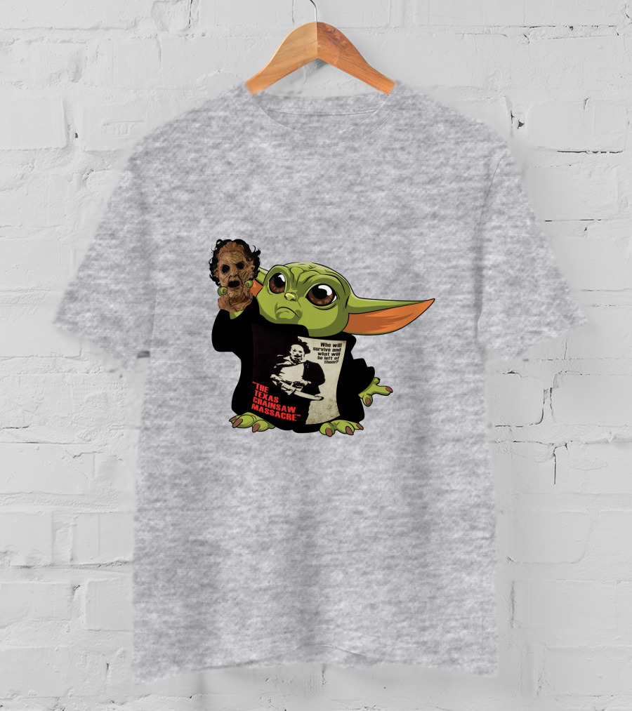 Baby Yoda Texas Chainsaw Massacre Mashup T-Shirt