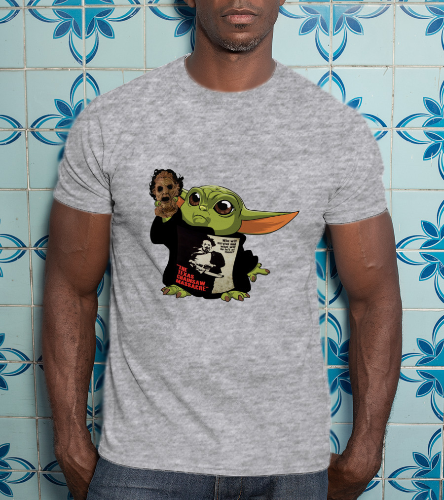Baby Yoda Texas Chainsaw Massacre Mashup T-Shirt