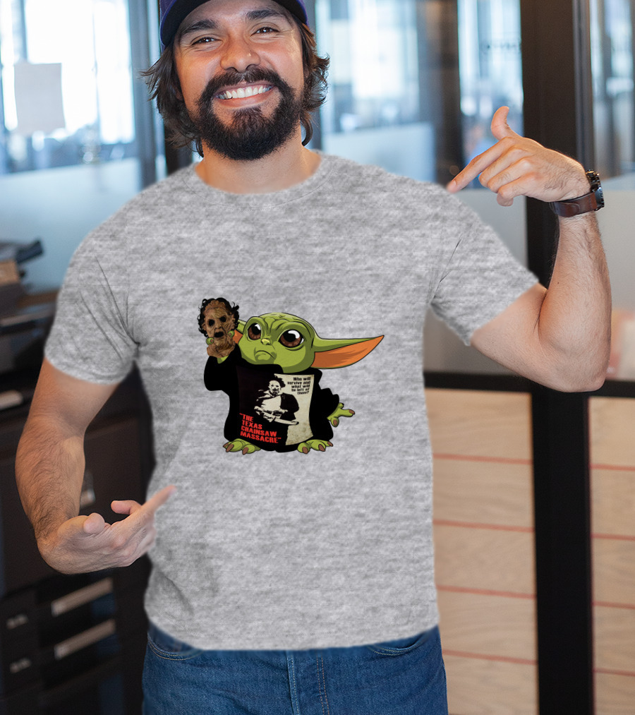 Baby Yoda Texas Chainsaw Massacre Mashup T-Shirt