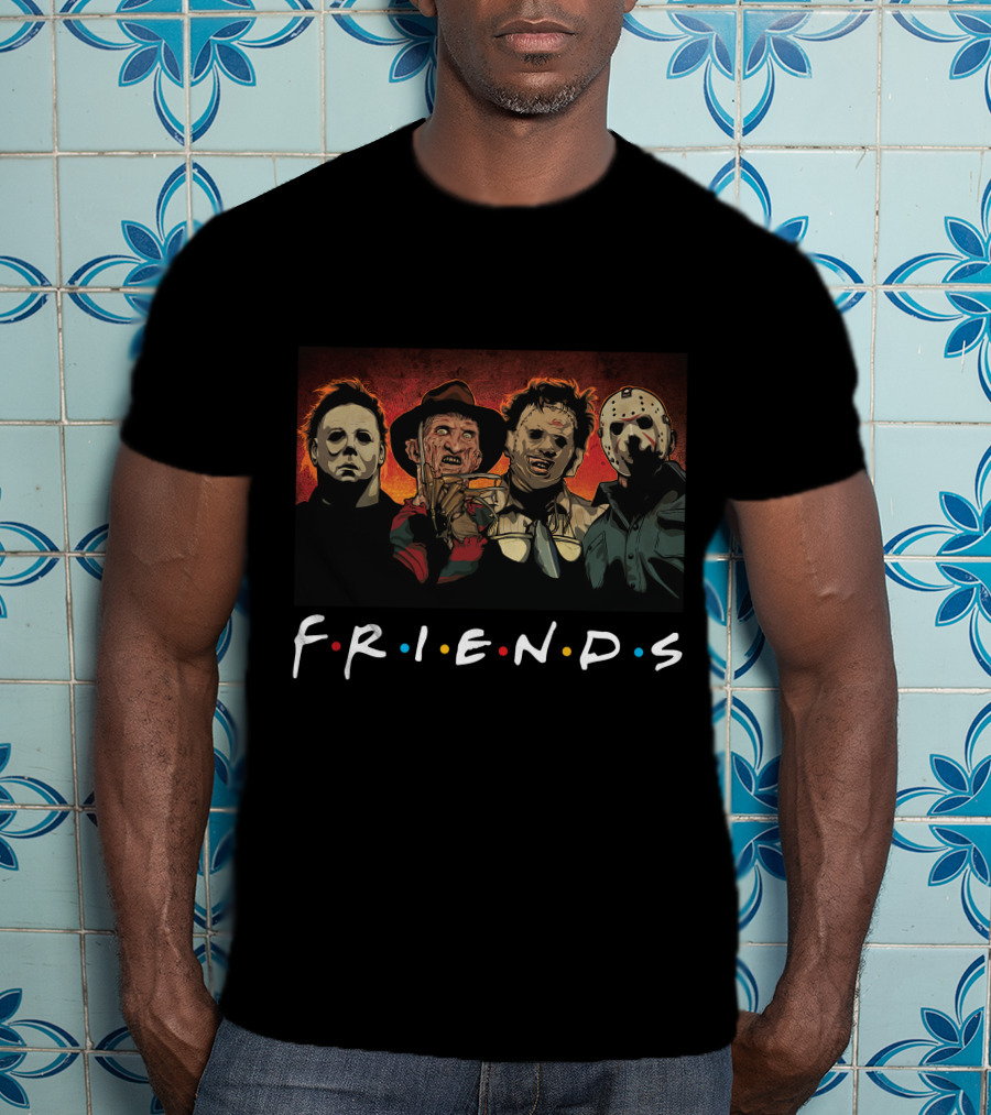 FRIENDS Horror Movie Icons Freddy Jason Michael Myers T-Shirt