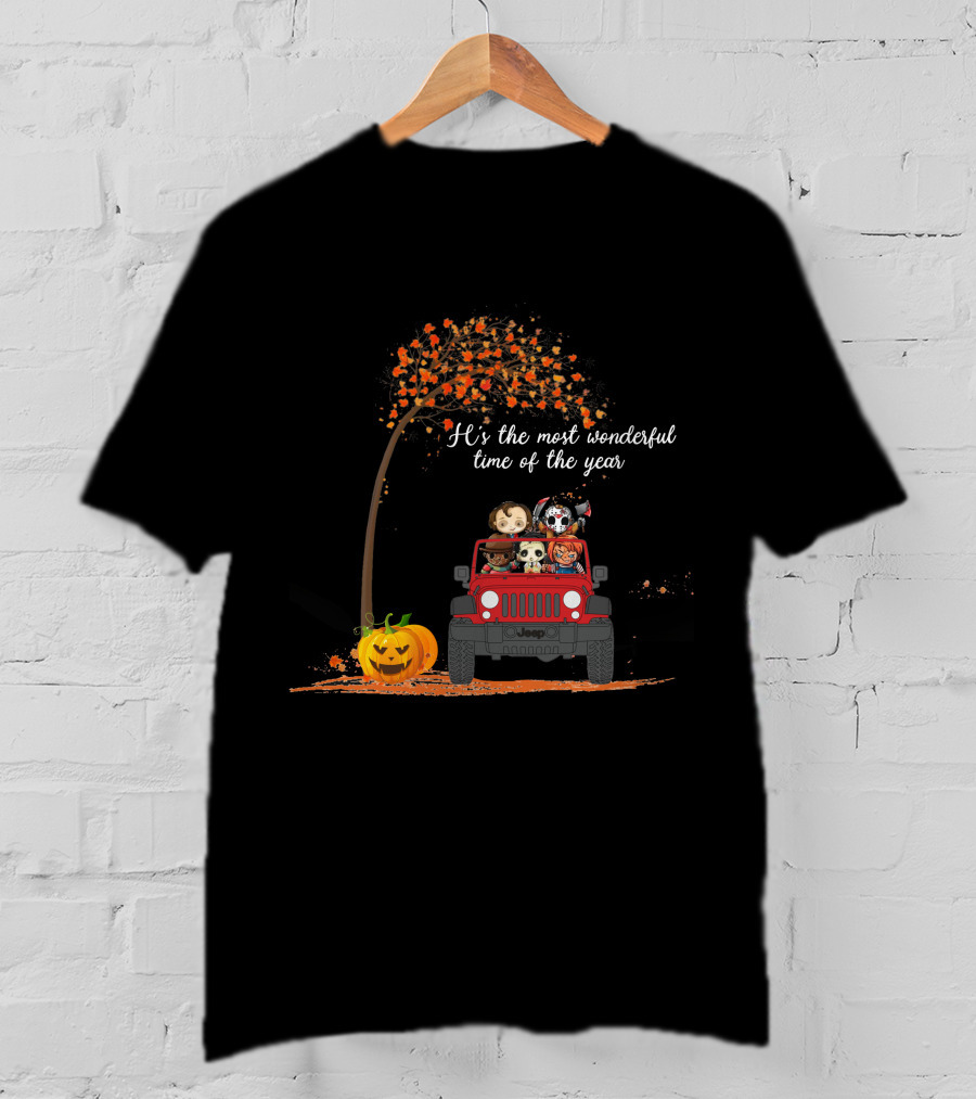 It's The Most Wonderful Time Of The Year Halloween Jeep Characters T-Shirt