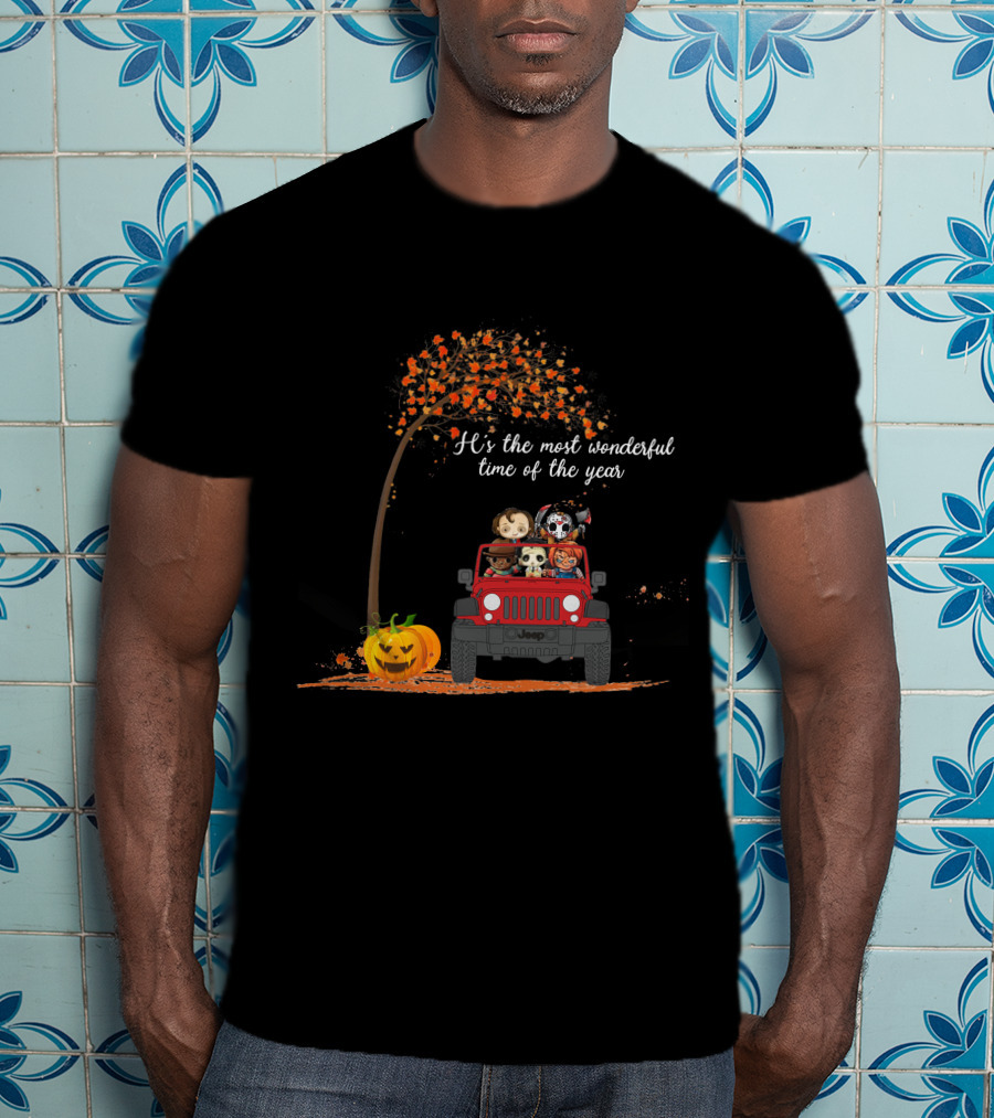 It's The Most Wonderful Time Of The Year Halloween Jeep Characters T-Shirt