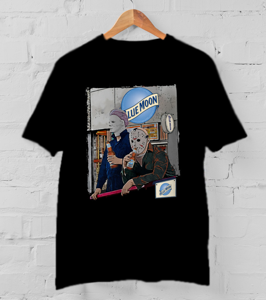 Blue Moon Masked Characters Enjoying A Drink T-Shirt