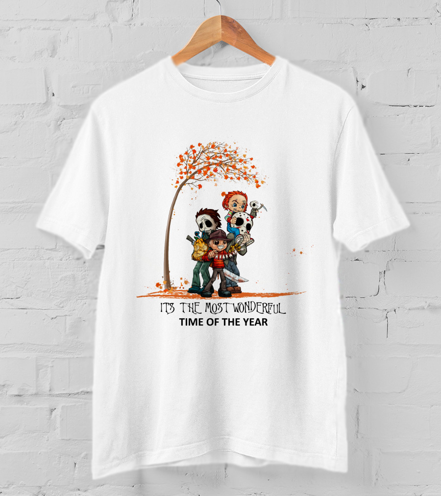 It's The Most Wonderful Time Of The Year With Halloween Horror Icons T-Shirt