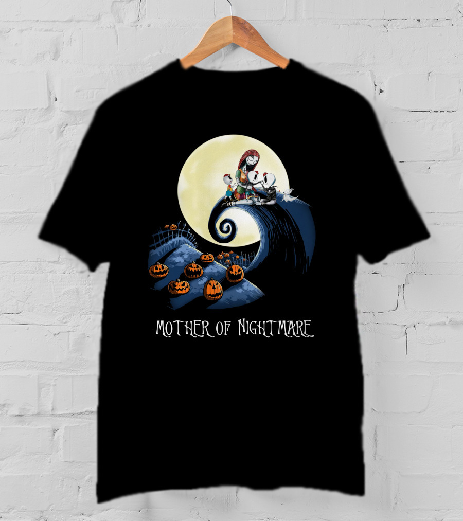 Mother Of Nightmare Curled Hill Pumpkins Moon Scene T-Shirt