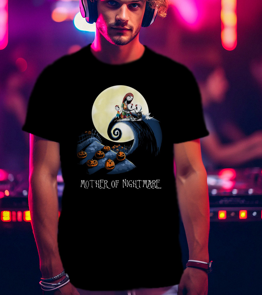 Mother Of Nightmare Curled Hill Pumpkins Moon Scene T-Shirt
