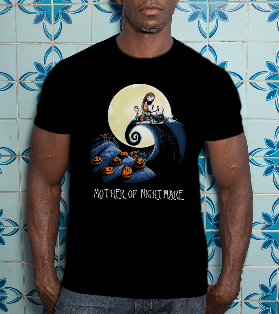 Mother Of Nightmare Curled Hill Pumpkins Moon Scene T-Shirt