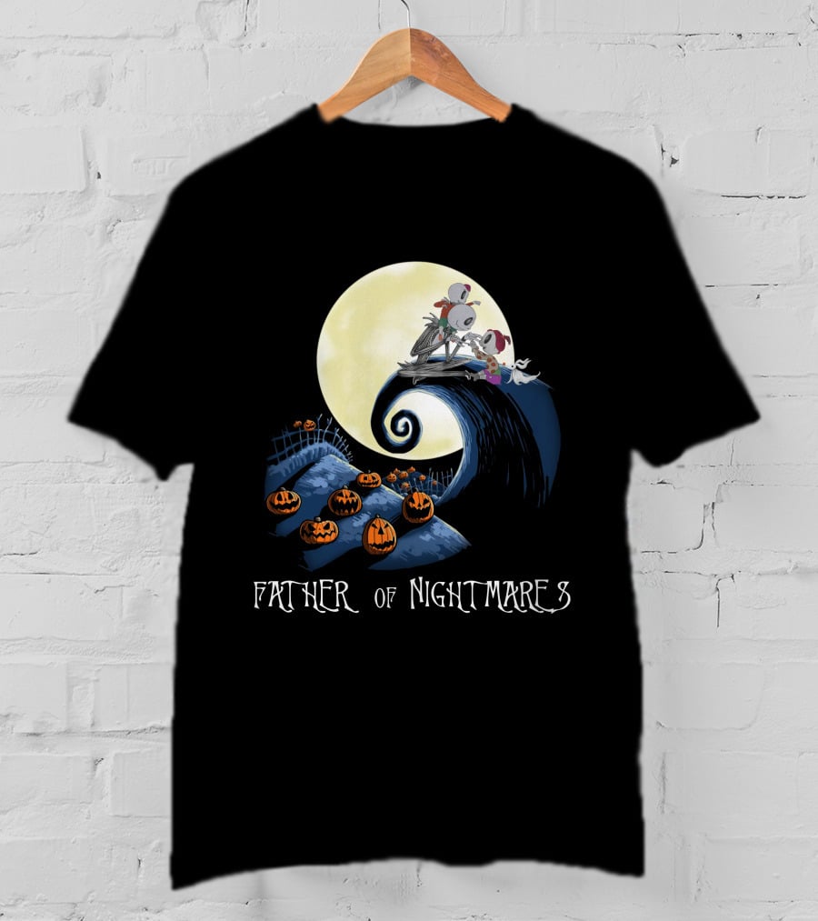 Father Of Nightmares Halloween Pumpkin Crescent Moon Scene T-Shirt