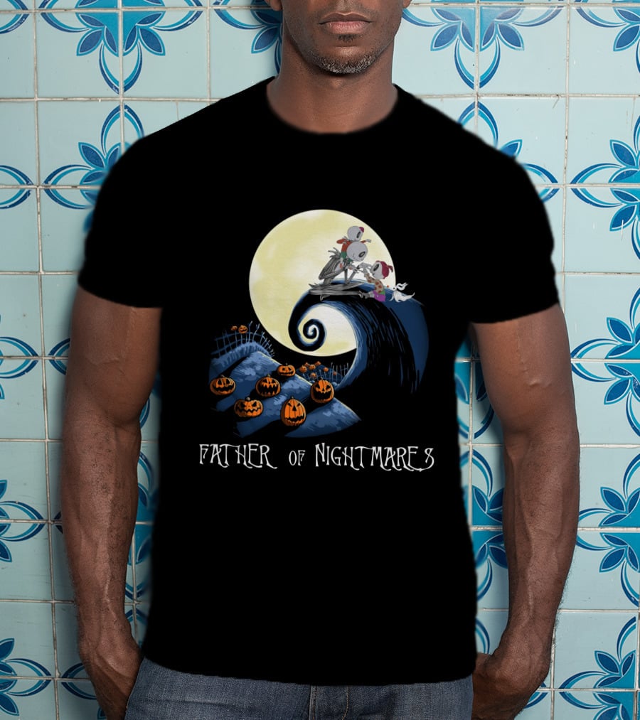 Father Of Nightmares Halloween Pumpkin Crescent Moon Scene T-Shirt