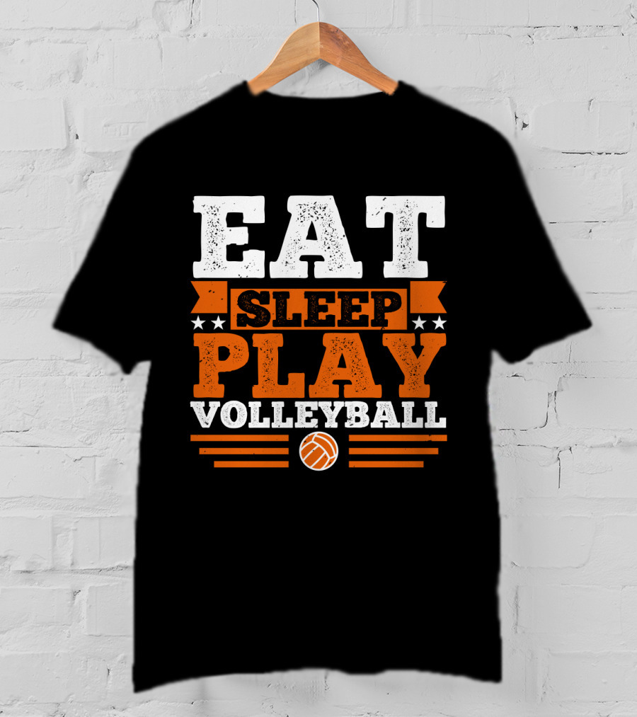 EAT SLEEP PLAY VOLLEYBALL Stars And Volleyball T-Shirt