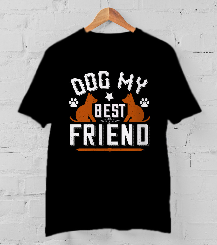 Dog My Best Friend Paw Prints Stars T-Shirt