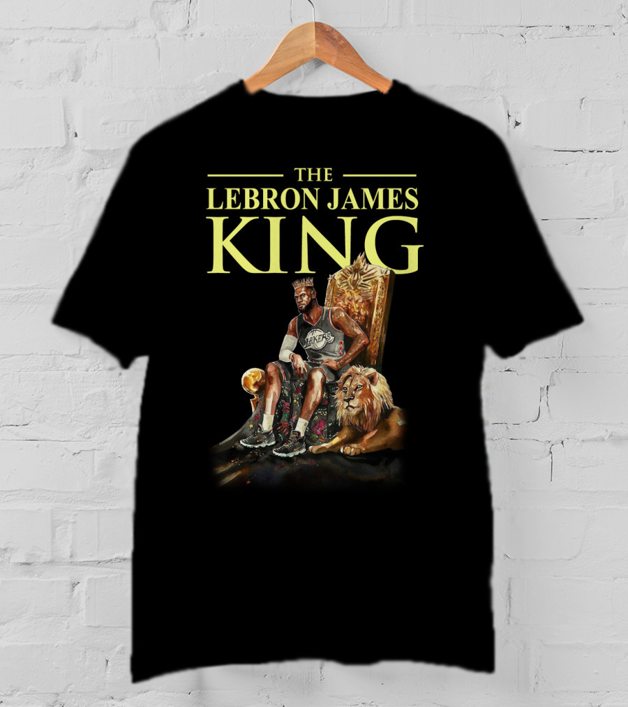 The Lebron James King Throne With Lion Lakers Basketball Crown T-Shirt