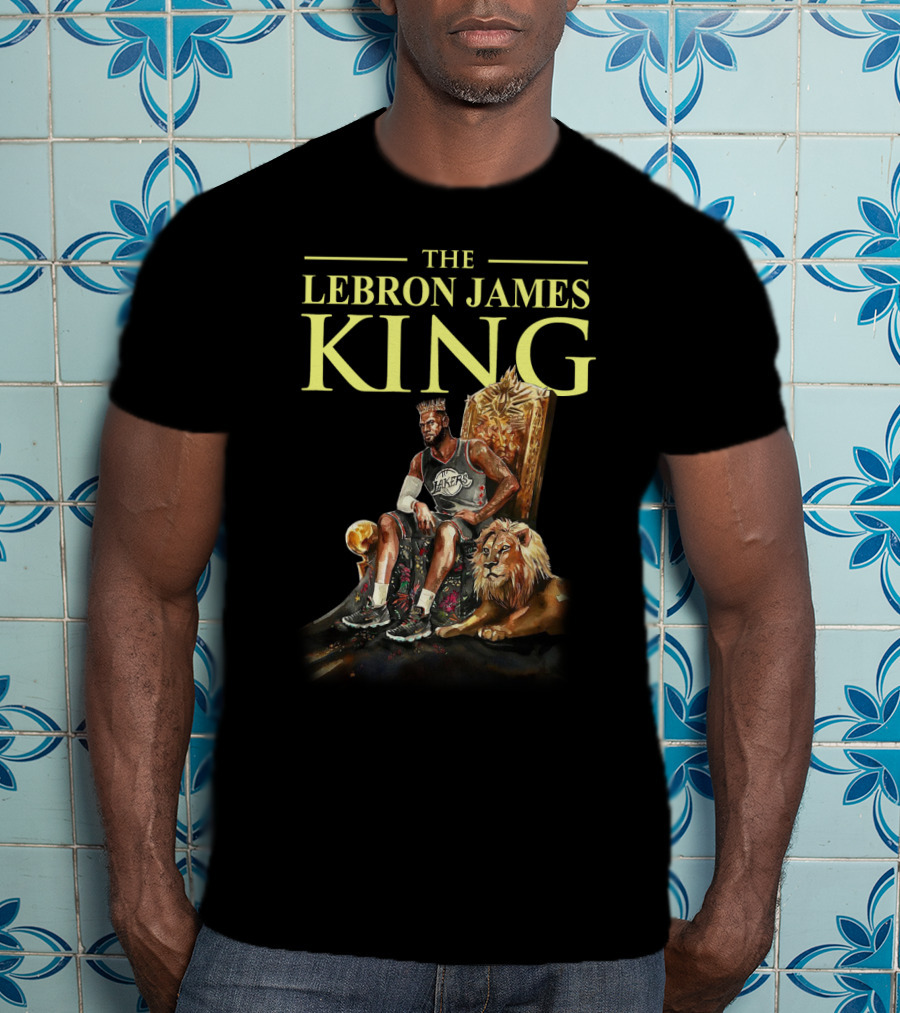 The Lebron James King Throne With Lion Lakers Basketball Crown T-Shirt