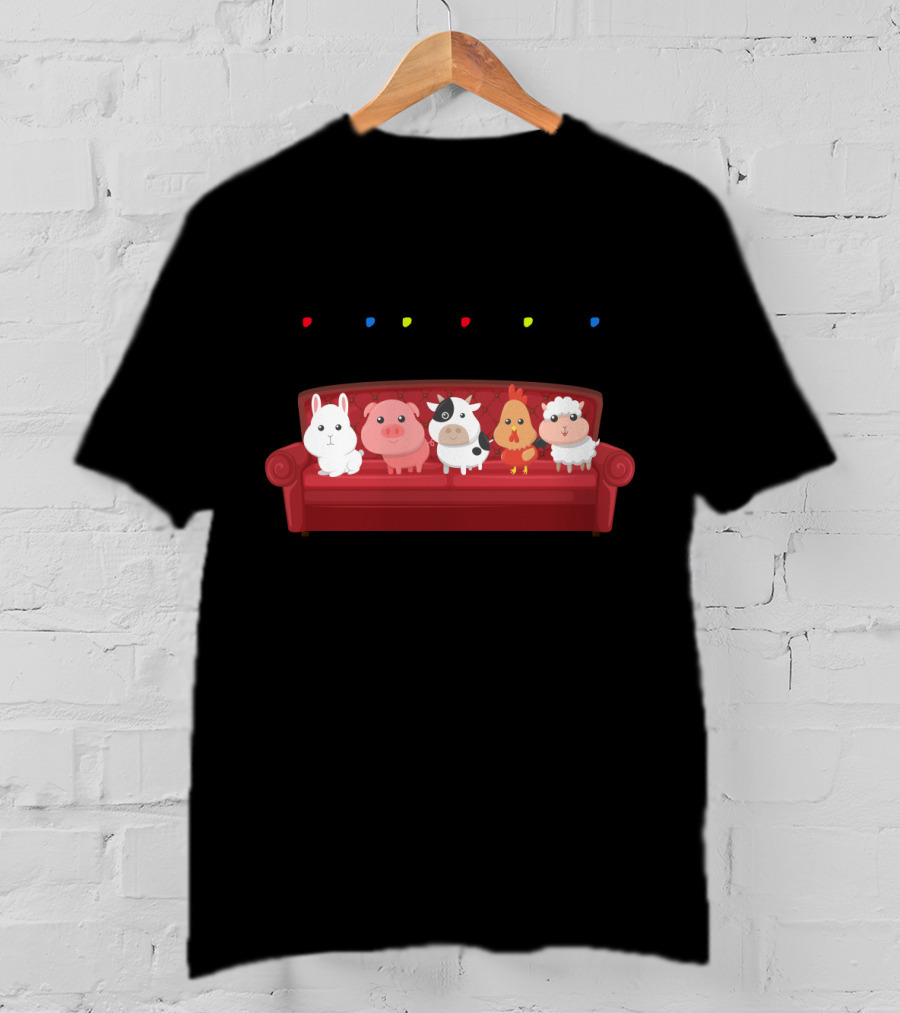 Friends Not Food For Vegans Vegetarians Couch Animals T-Shirt