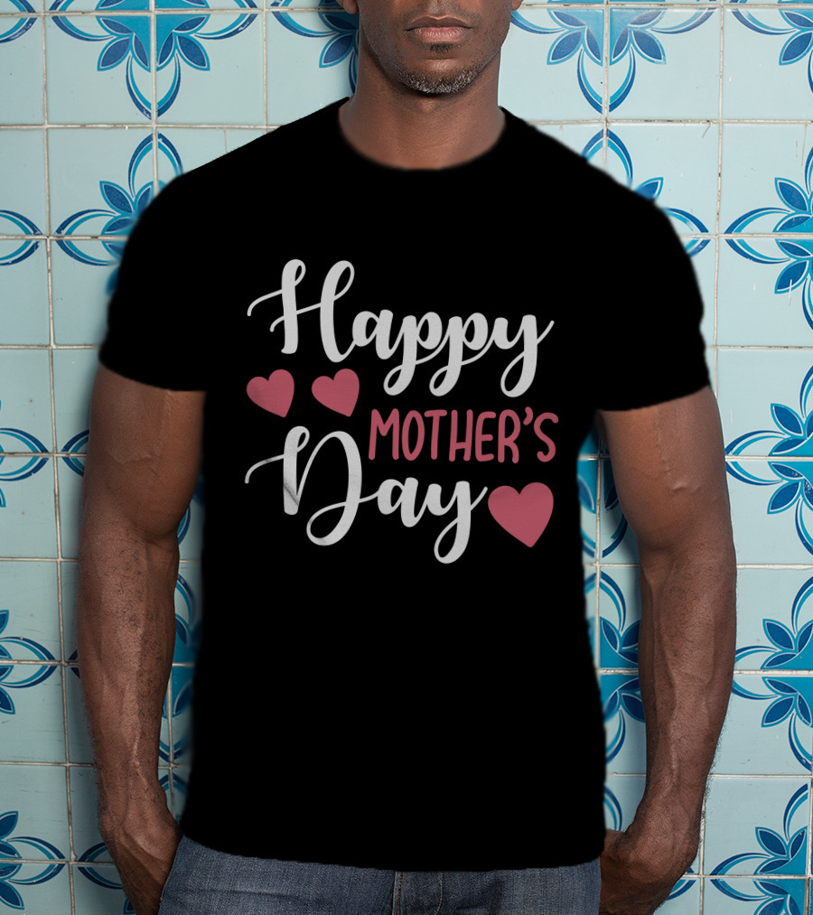 Happy Mother's Day With Heart Icons T-Shirt