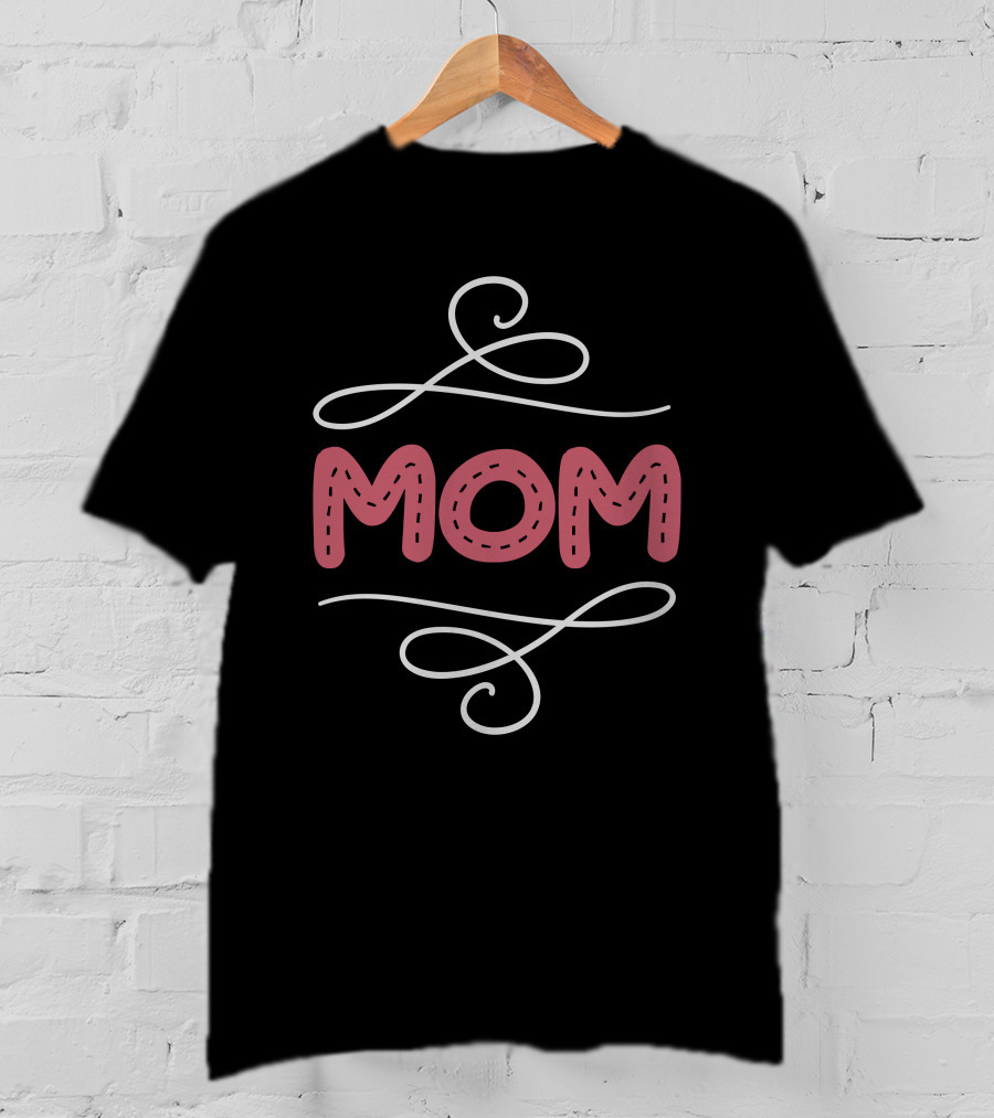 MOM With Decorative Swirls T-Shirt