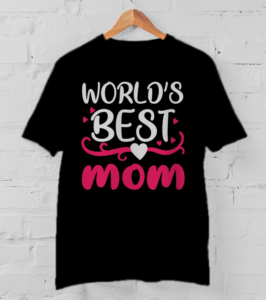 World's Best Mom Hearts T-Shirt