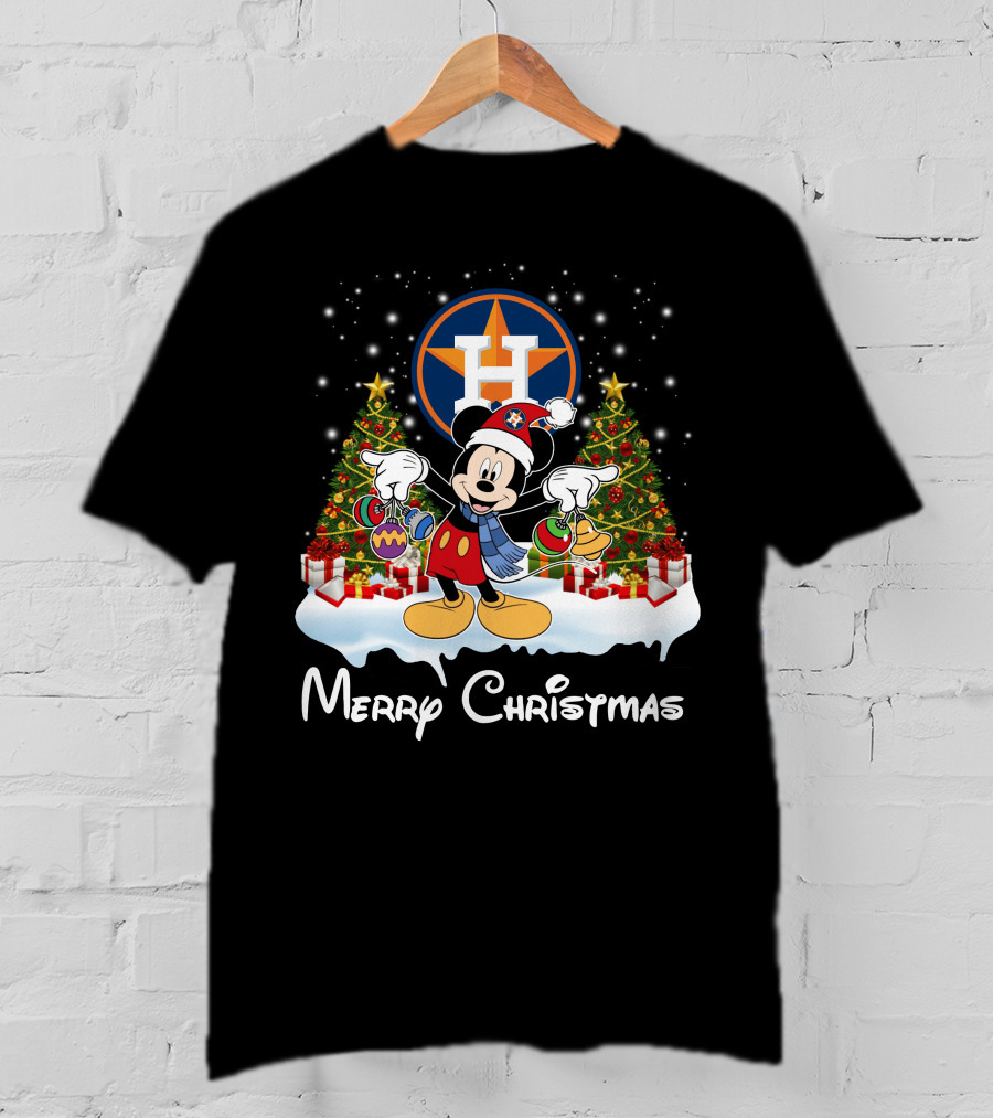 Mickey Merry Christmas Houston Astros T-Shirt