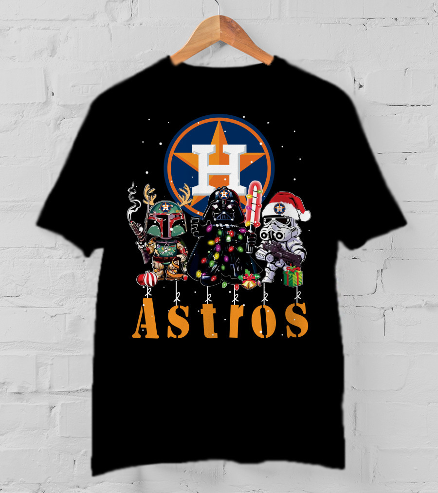 Houston Astros Star Wars Christmas Characters T-Shirt