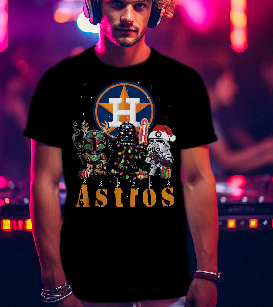 Houston Astros Star Wars Christmas Characters T-Shirt