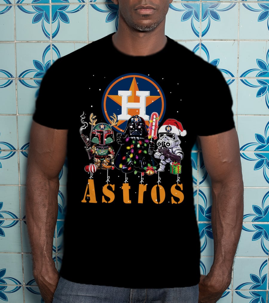 Houston Astros Star Wars Christmas Characters T-Shirt