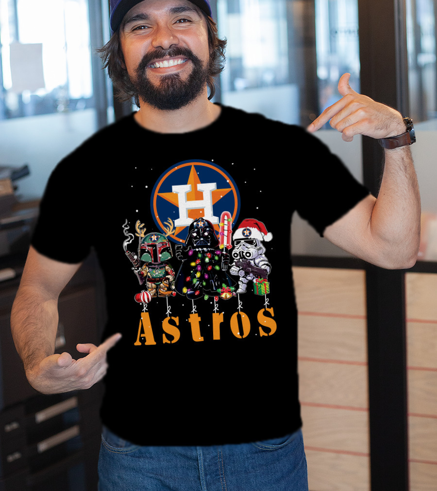 Houston Astros Star Wars Christmas Characters T-Shirt