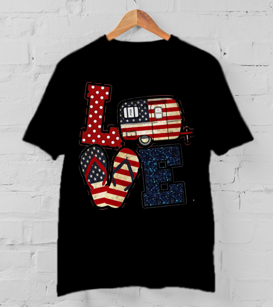 Love Bigfoot Camping USA Camper T-Shirt