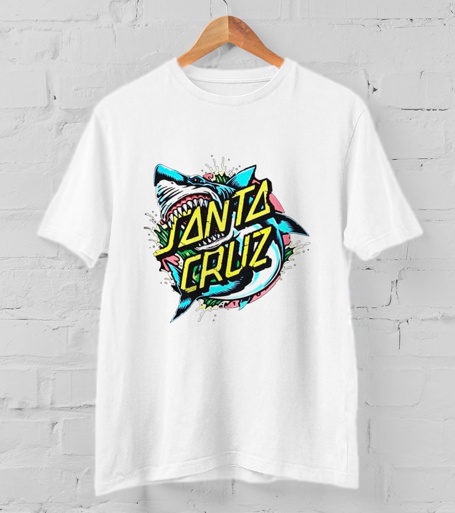 Santa Cruz Fierce Shark Graphic With Dynamic Text Burst T-Shirt