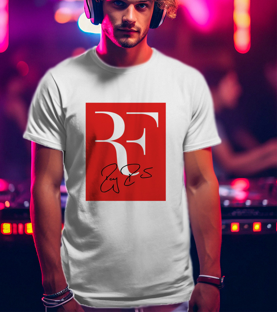 RF Roger Federer Signature Red Background Perfect Tennis T-Shirt