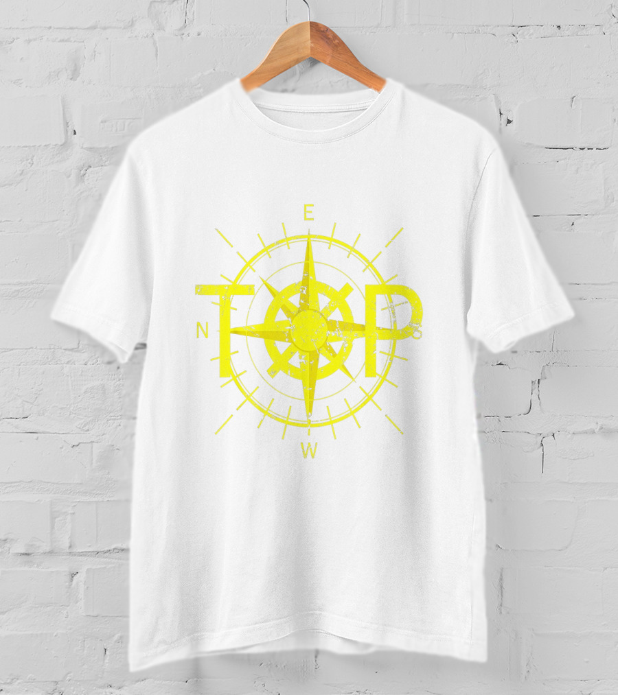 TOP East Is Up Compass Twenty One Birthday Yellow T-Shirt