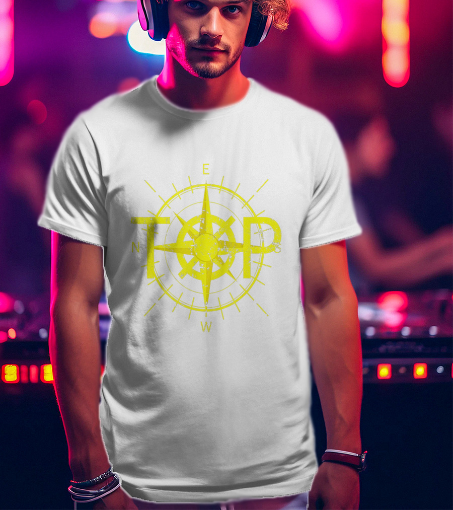 TOP East Is Up Compass Twenty One Birthday Yellow T-Shirt