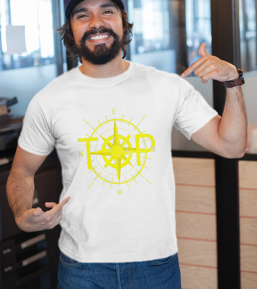 TOP East Is Up Compass Twenty One Birthday Yellow T-Shirt