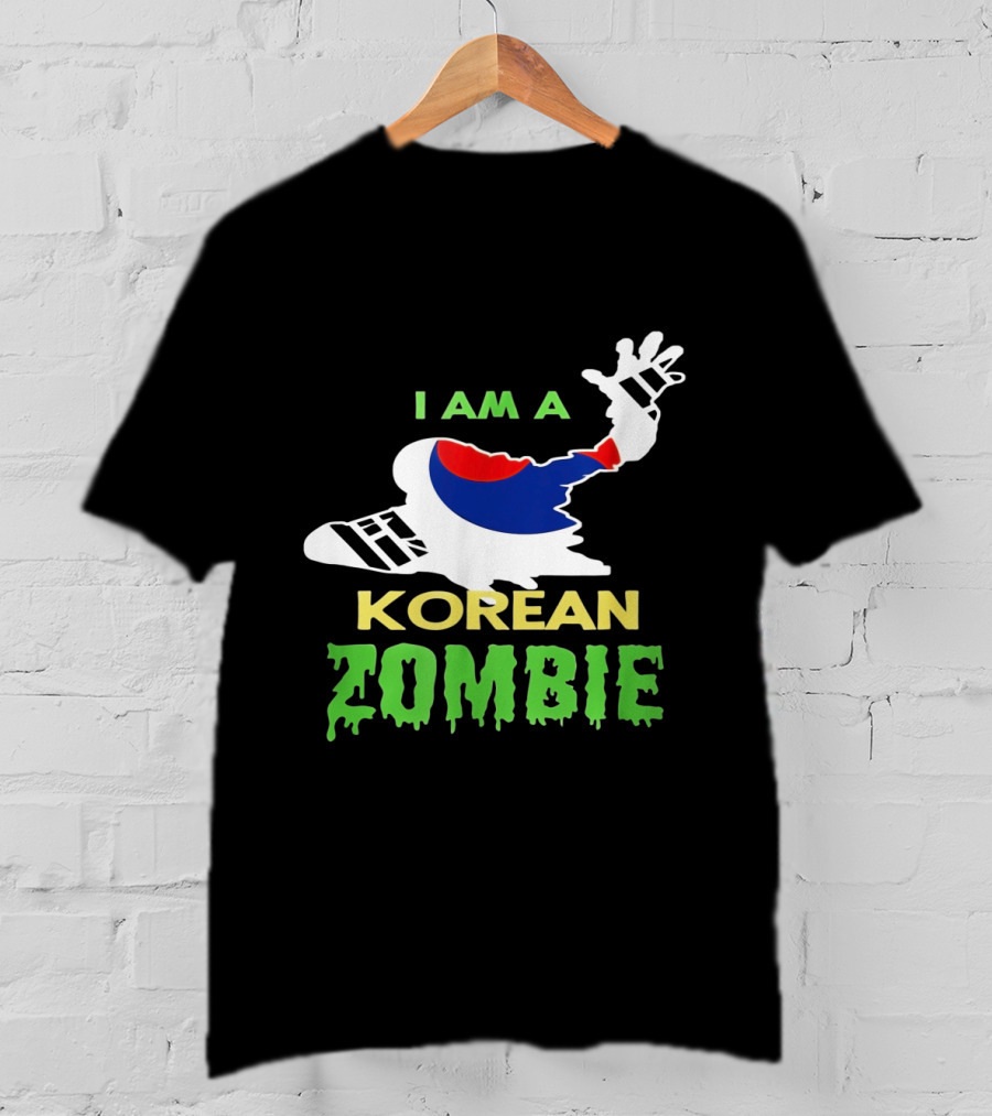 I Am A Korean Zombie Halloween Korean Flag Casual T-Shirt