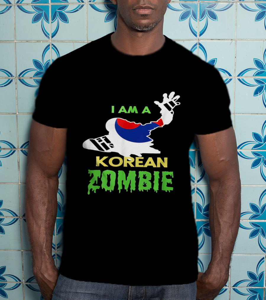 I Am A Korean Zombie Halloween Korean Flag Casual T-Shirt