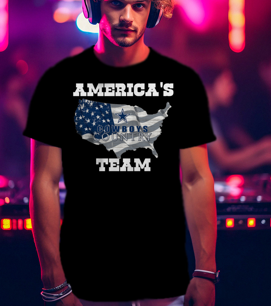 America's Cowboys Country Team USA Flag Map Star T-Shirt