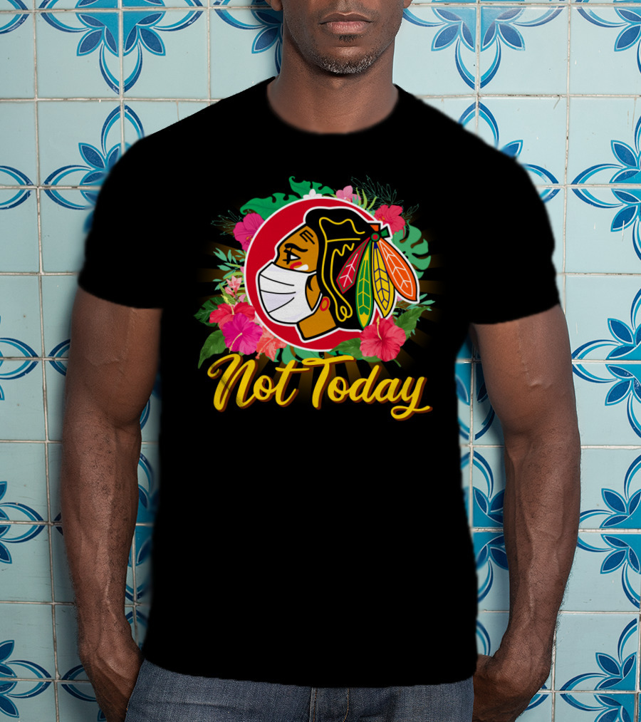 Not Today Masked Indigenous Floral Hockey T-Shirt
