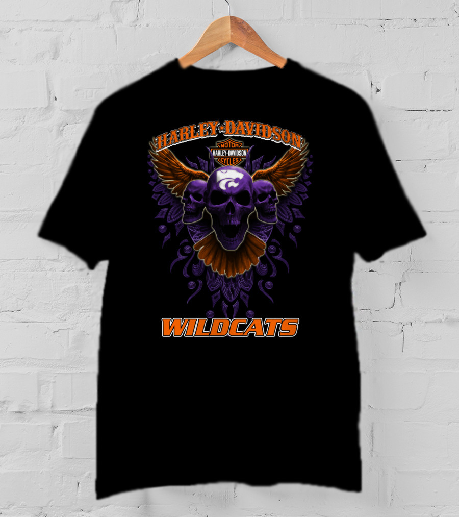 Harley Davidson Motorcycles Wildcats Kansas State T-Shirt