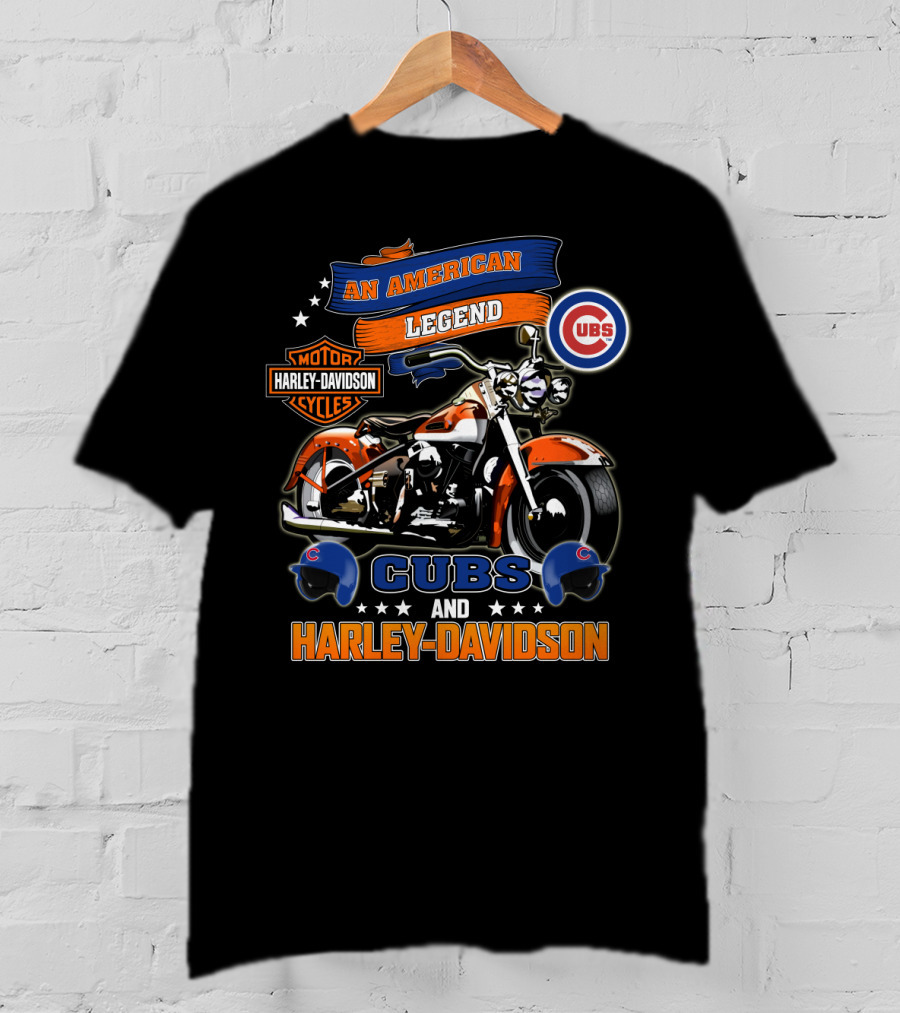 An American Legend Cubs And Harley Davidson T-Shirt
