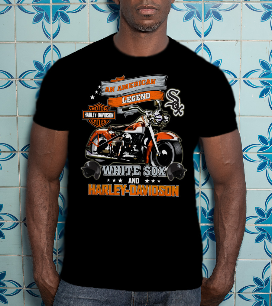An American Legend White Sox And Harley Davidson T-Shirt