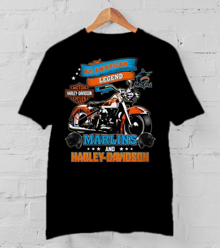 Miami Marlins Harley Davidson An American Legend T-Shirt