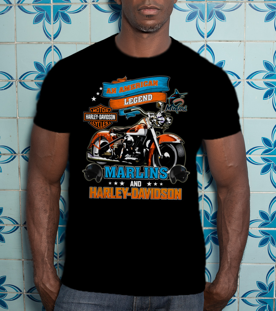 Miami Marlins Harley Davidson An American Legend T-Shirt