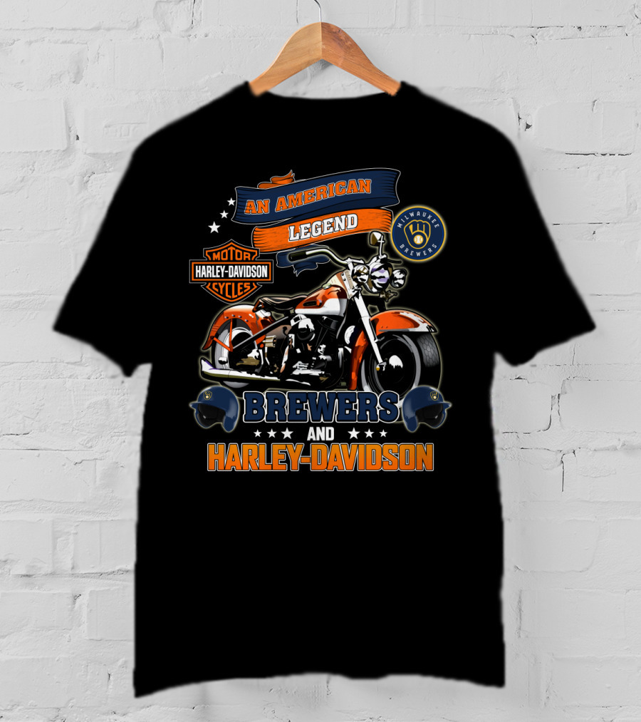 Harley Davidson Milwaukee Brewers An American Legend T-Shirt
