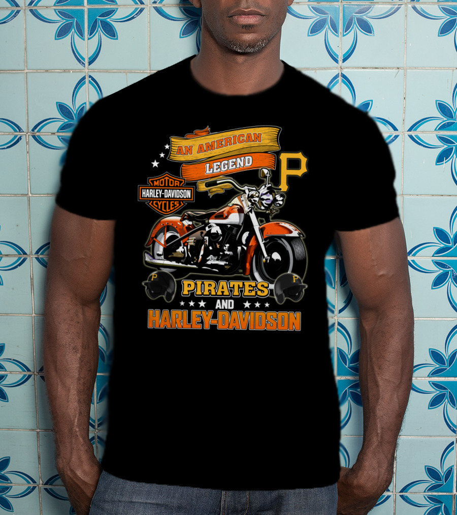 An American Legend Pirates And Harley Davidson Motorcycles T-Shirt