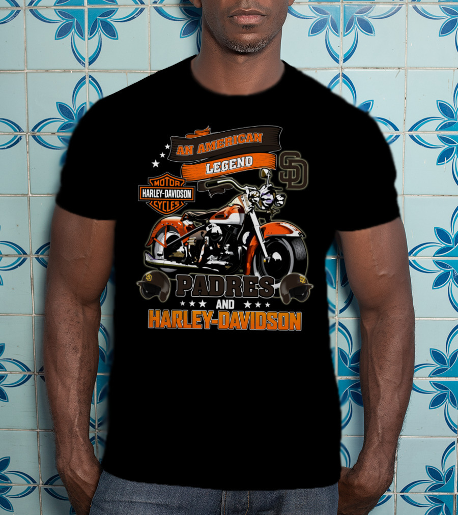 San Diego Padres Harley Davidson An American Legend T-Shirt