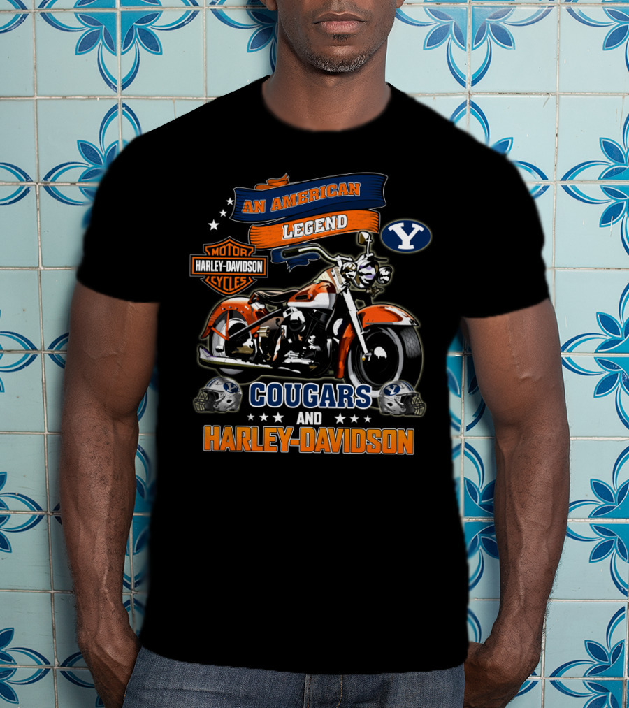 Byu Cougars An American Legend Harley Davidson Motorcycles T-Shirt